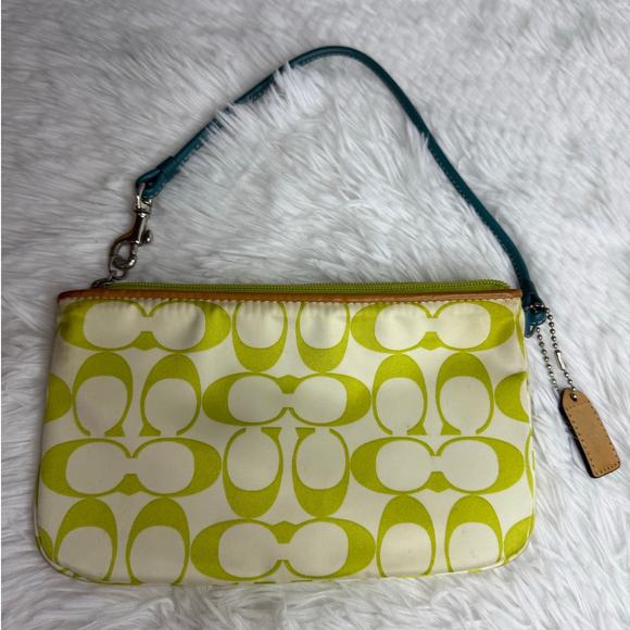 COACH neon  Summer Satin Signature Wristlet - Picture 2 of 8